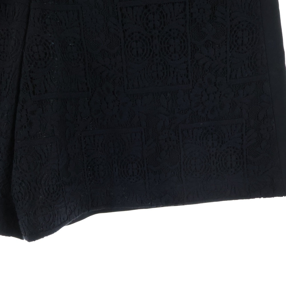 Ground Y(グラウンドワイ) SAMPLE フロントレース ワイドハーフパンツ ブラック YU-P47-820