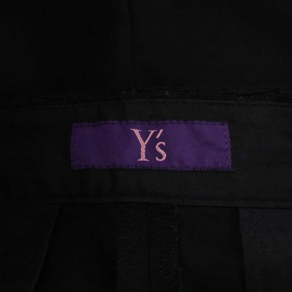 Ground Y(グラウンドワイ) SAMPLE フロントレース ワイドハーフパンツ ブラック YU-P47-820