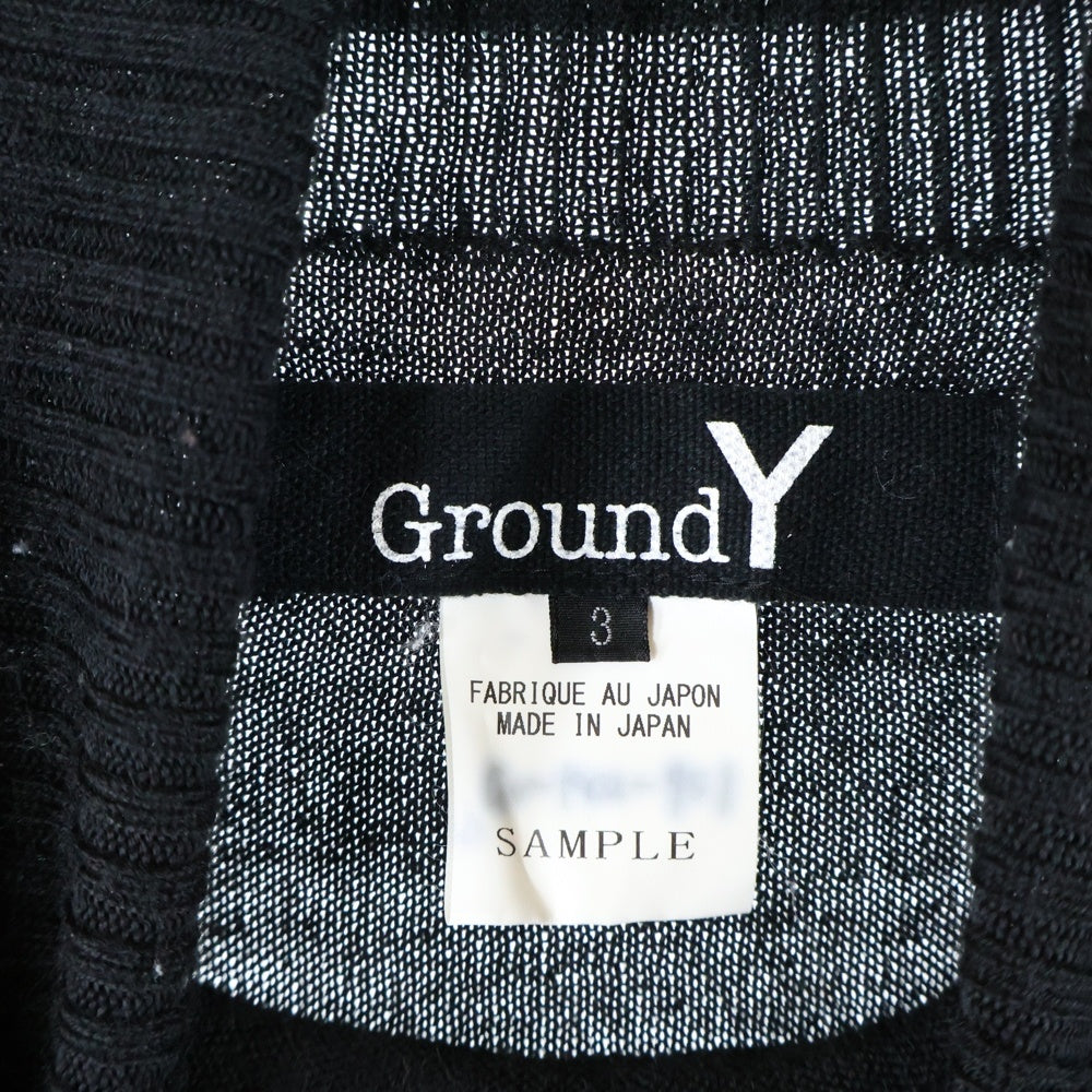 Ground Y(グラウンドワイ) SAMPLE ロングタートルネック ニットセーター ブラック GV-K02-951