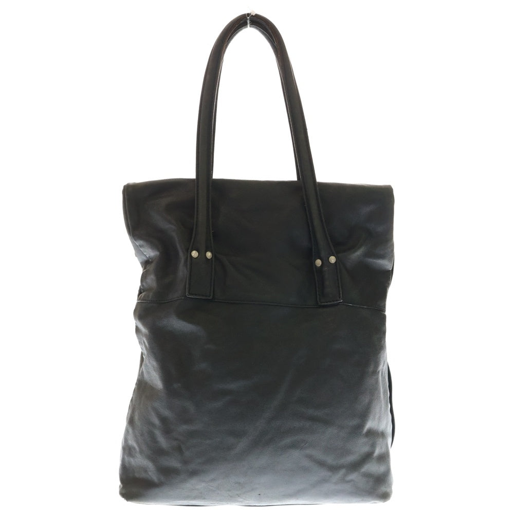 Yohji Yamamoto POUR HOMME(ヨウジヤマモト プールオム) SAMPLE サイドジップ レザートート ハンドバッグ ブラック