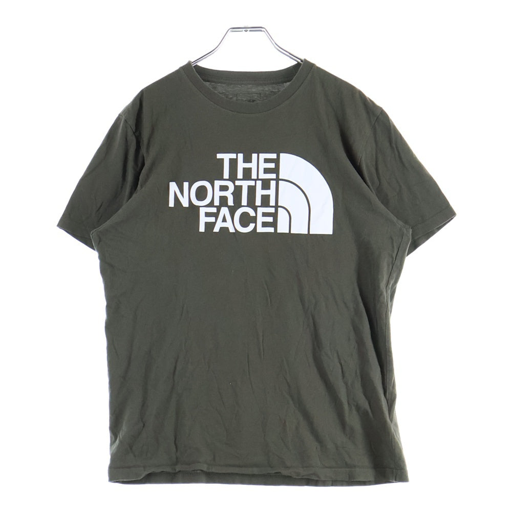 THE NORTH FACE(ザノースフェイス) フロントロゴデザイン クルーネック カットソー 半袖Tシャツ カーキ 721253