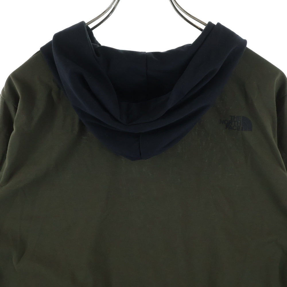 THE NORTH FACE(ザノースフェイス) BIG LOGO HOOTEE フーティー 胸ロゴデザイン フーデッド 長袖Tシャツ カーキ NT82385