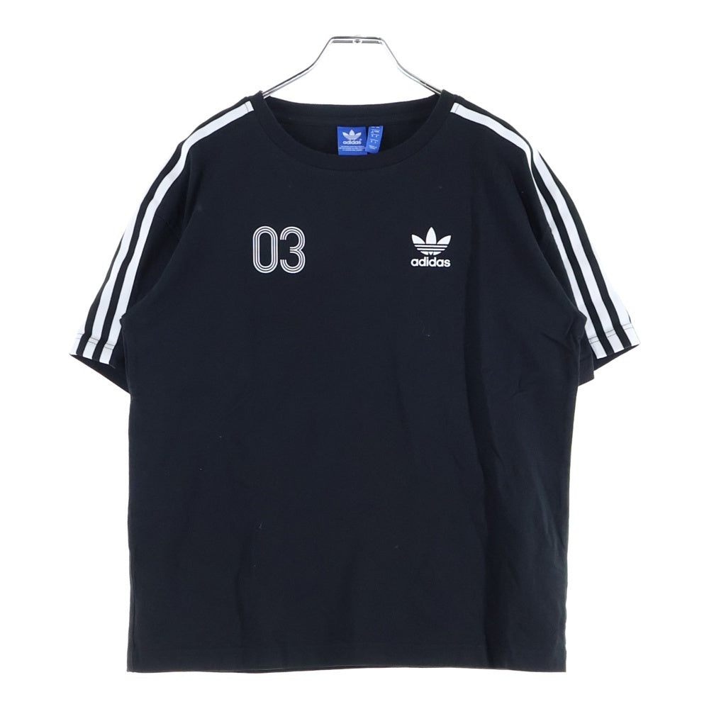 adidas(アディダス) トリフォイルロゴ スリーストライプ 半袖Tシャツカットソー ブラック B48968