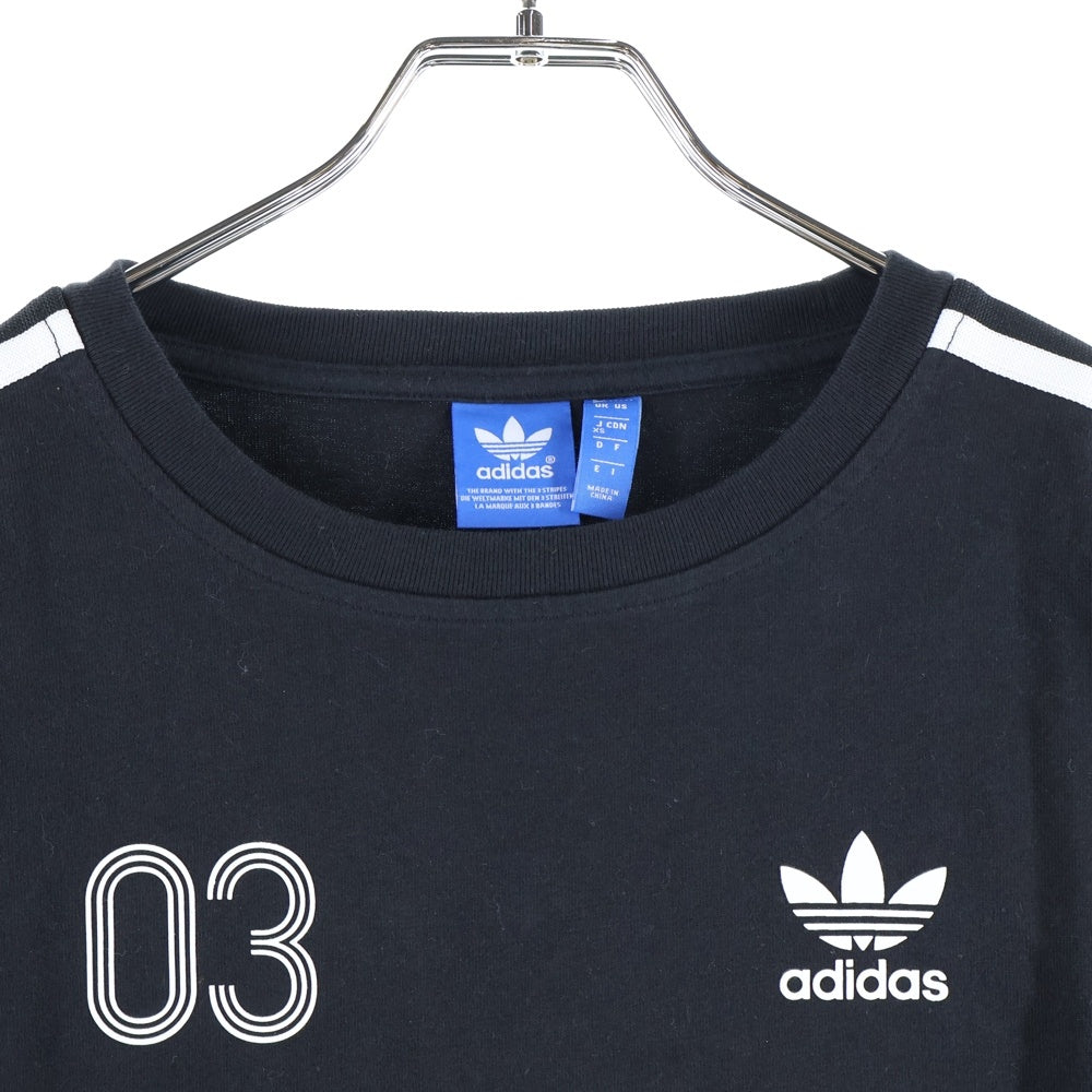 adidas(アディダス) トリフォイルロゴ スリーストライプ 半袖Tシャツカットソー ブラック B48968