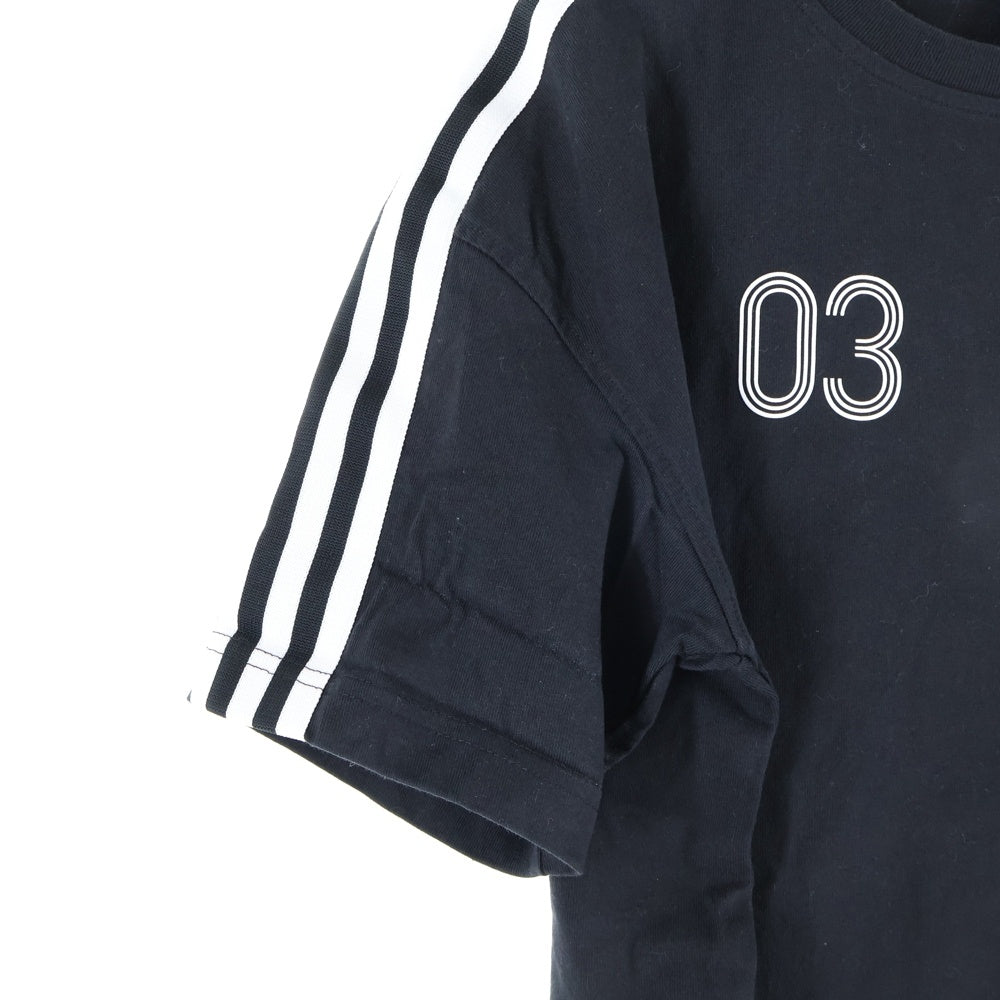 adidas(アディダス) トリフォイルロゴ スリーストライプ 半袖Tシャツカットソー ブラック B48968