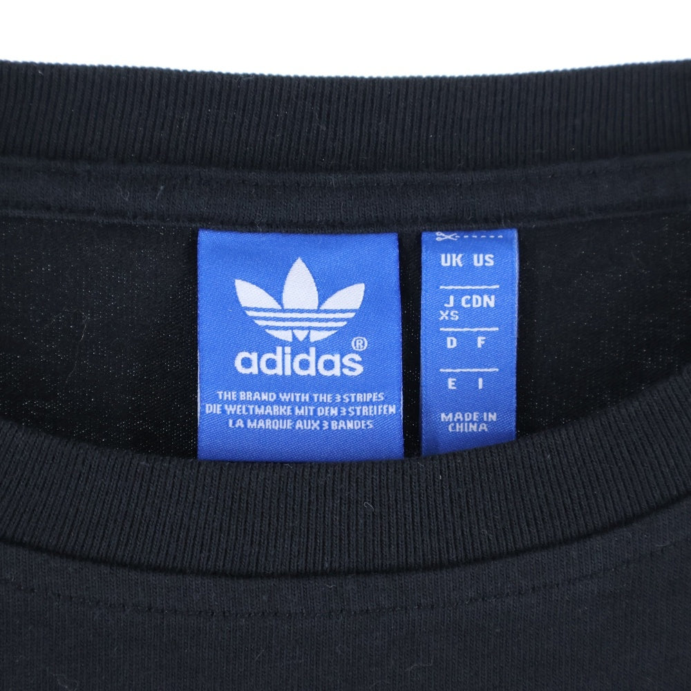 adidas(アディダス) トリフォイルロゴ スリーストライプ 半袖Tシャツカットソー ブラック B48968