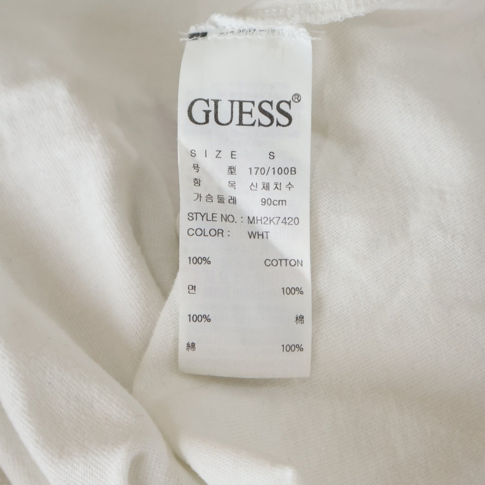 GUESS(ゲス) OVER SIZE TRIANGLE LOGO TEE オーバーサイズ トライアングルロゴ 半袖Tシャツ カットソー ホワイト MH2K7420