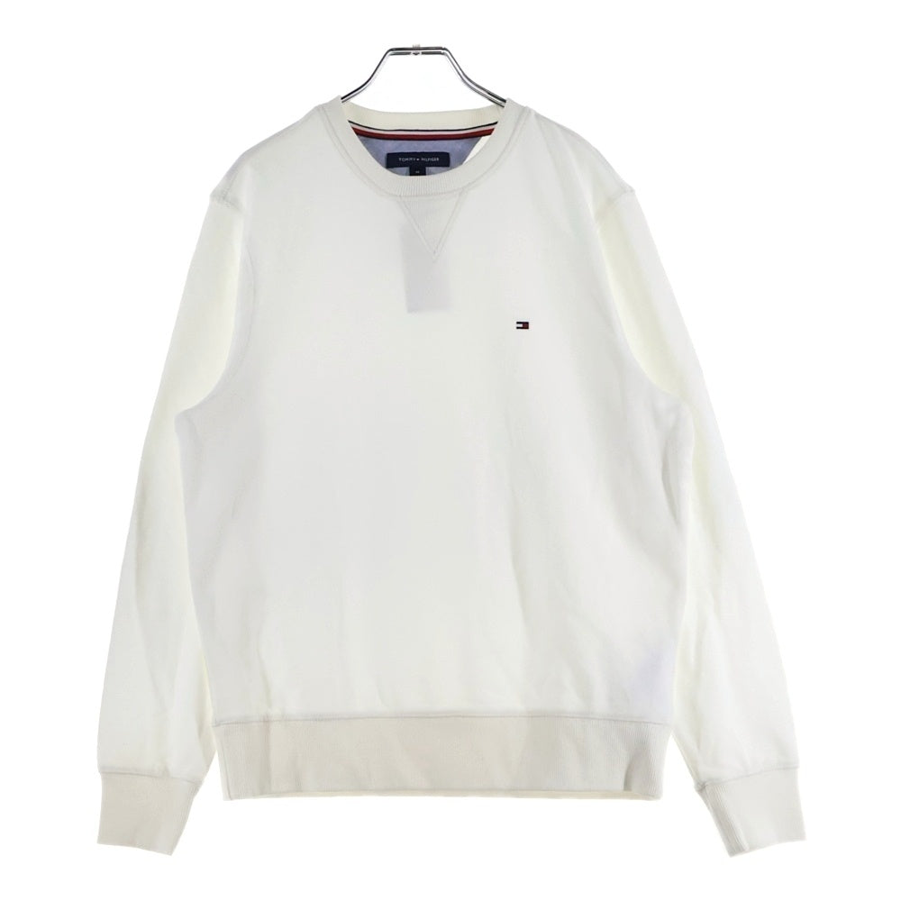 TOMMY HILFIGER(トミーヒルフィガー) ミニロゴ エンブロイダリー クルーネック スウェット ホワイト 78J2763
