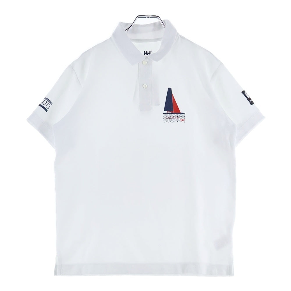 HELLY HANSEN(ヘリーハンセン) アーム ワッペン デザインプリント 半袖ポロシャツ ホワイト HH31900