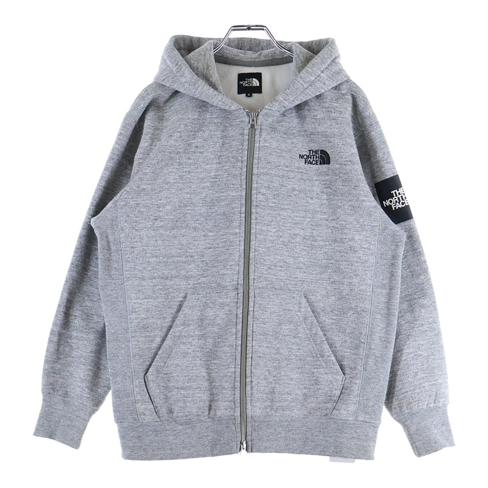THE NORTH FACE(ザノースフェイス) SQUARE LOGO FULLZIP スクエアロゴ フルジップアップ フーデットジャケット グレー NT61836
