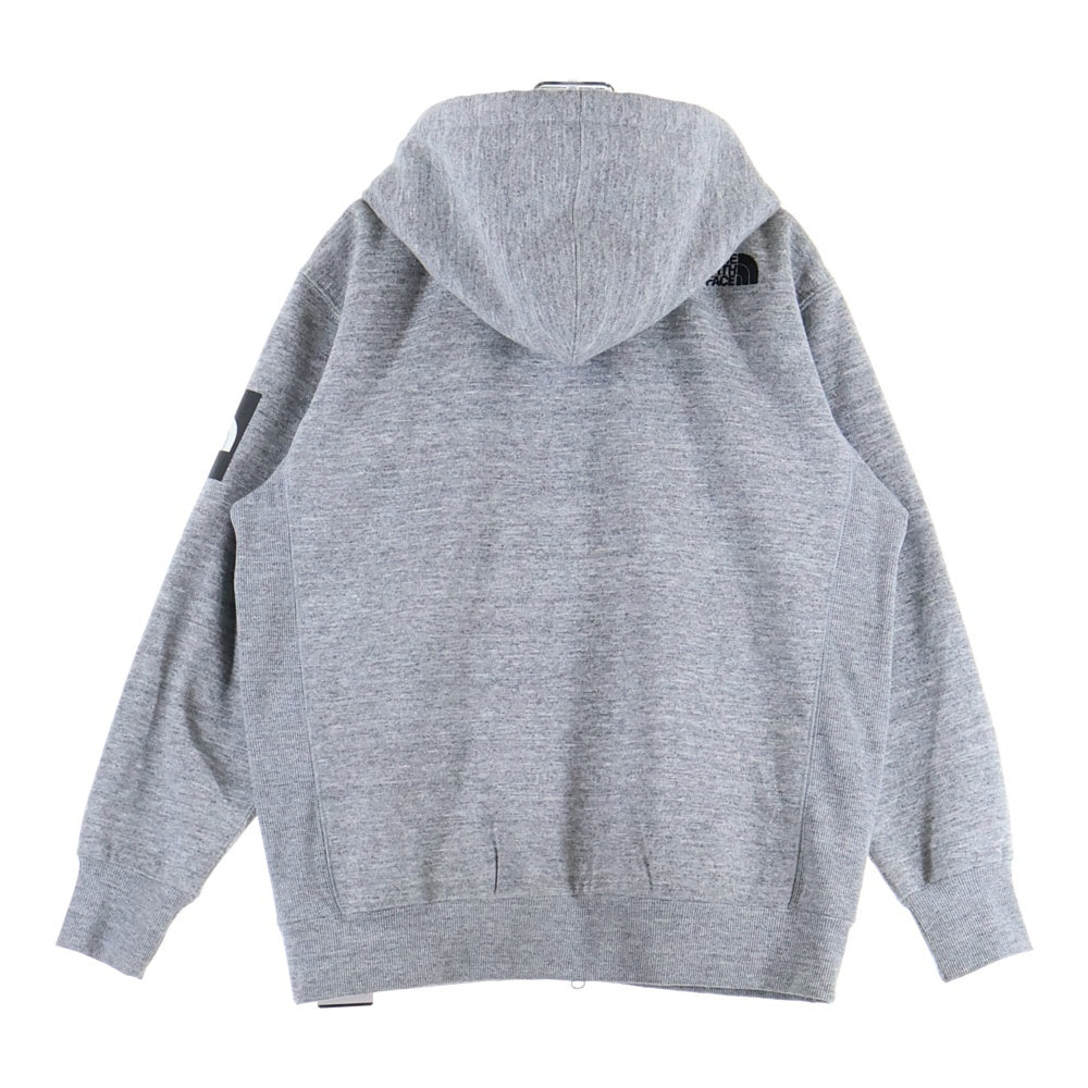 THE NORTH FACE(ザノースフェイス) SQUARE LOGO FULLZIP スクエアロゴ フルジップアップ フーデットジャケット グレー NT61836
