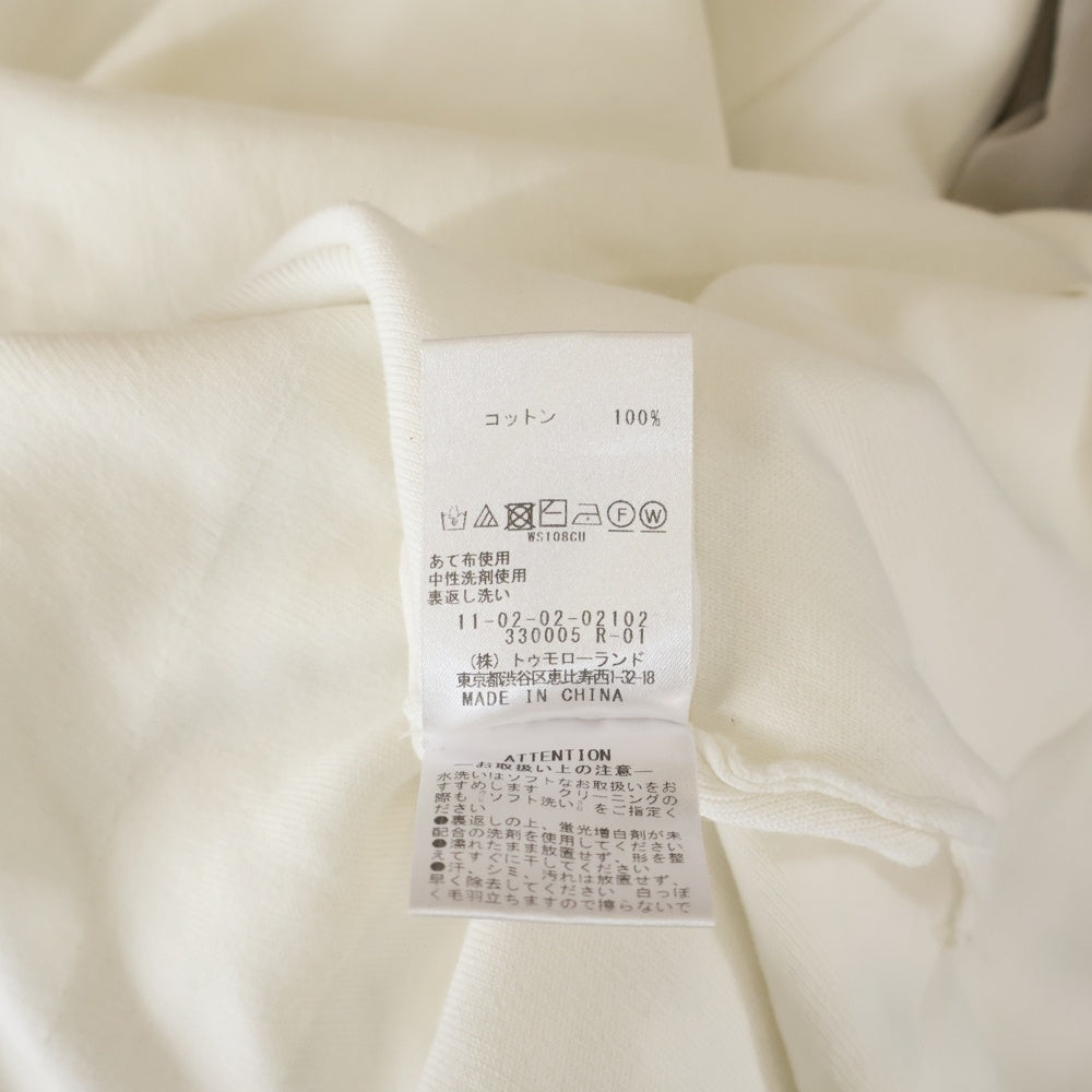 TOMORROWLAND(トゥモローランド) コットンスムース ボートネックプルオーバー クルーネック ロングスリーブ 長袖スウェット レディース ホワイト 11-02-02-02102