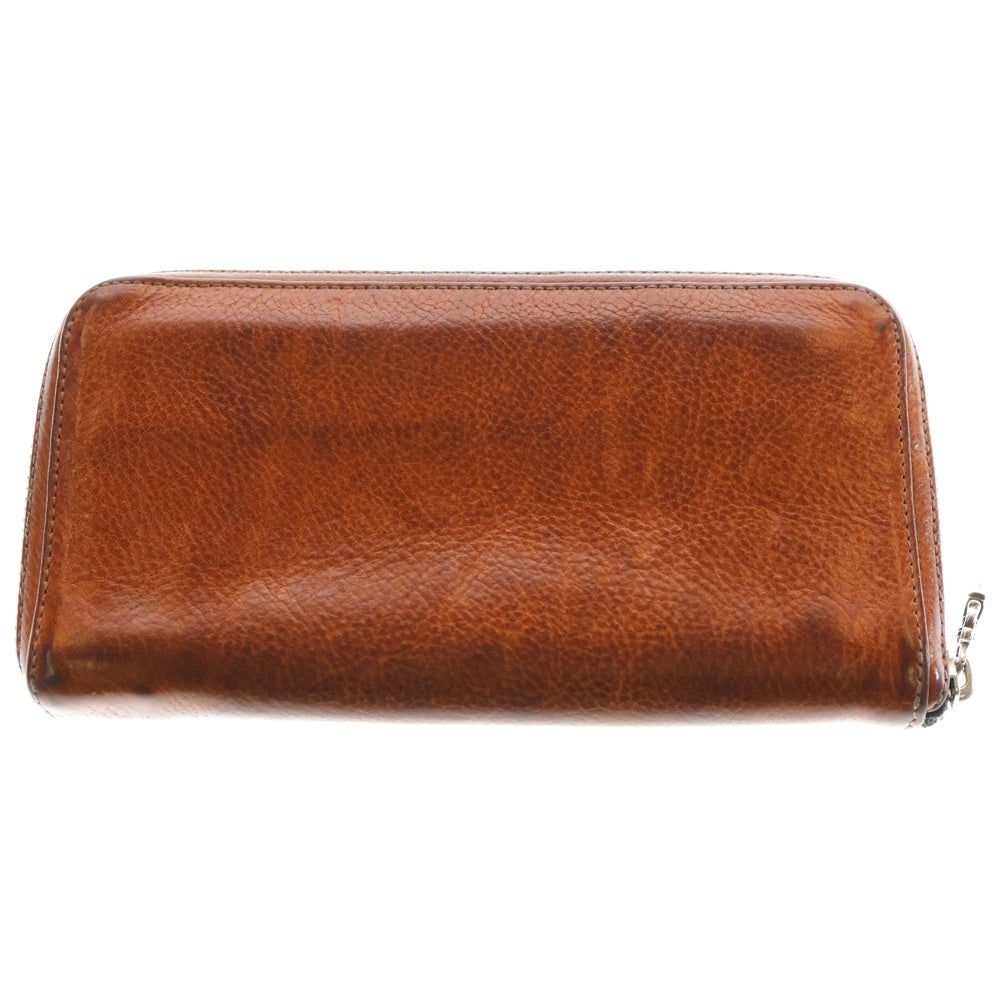 CHROME HEARTS(クロムハーツ) REC F ZIP PLANE プレーン ラウンドジップレザーウォレット 財布 ブラウン BCA370