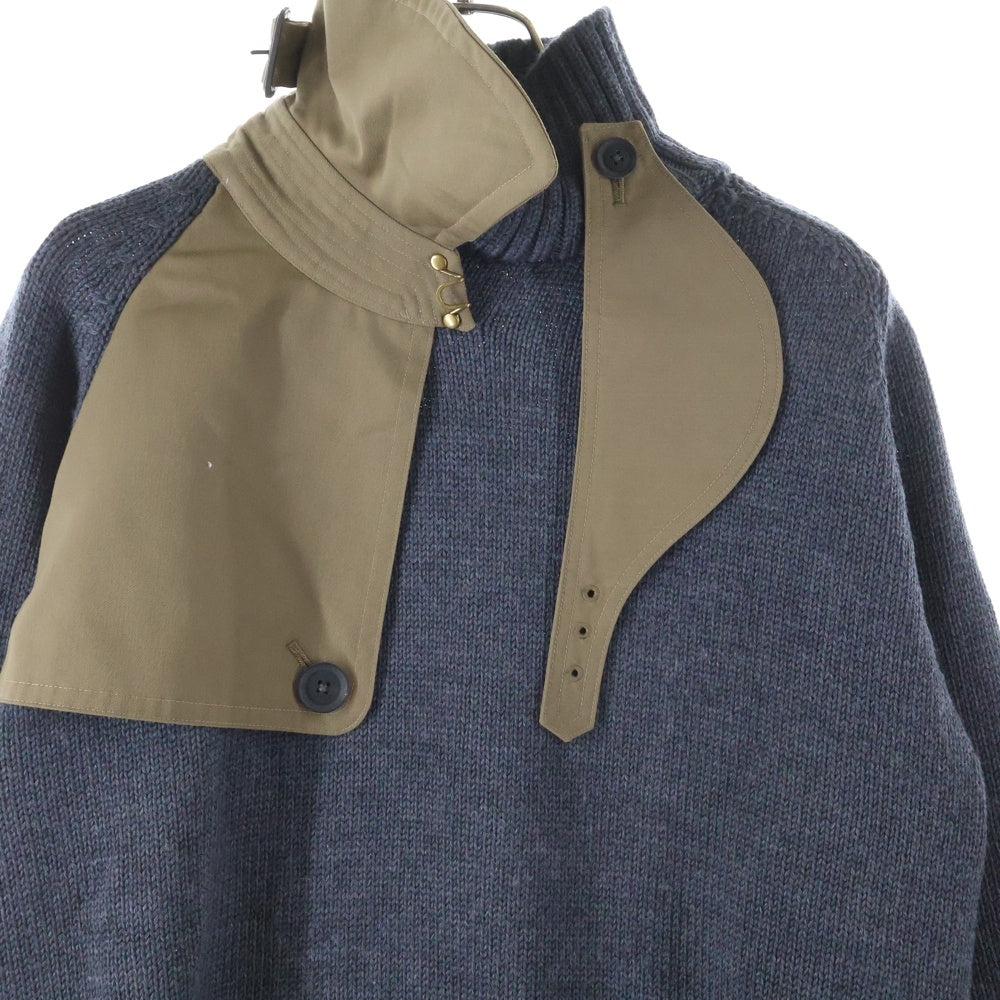 kolor(カラー) 21AW DOCKING KNIT ドッキングデザイン ウールニット セーター グレー 21WCM‐N01301