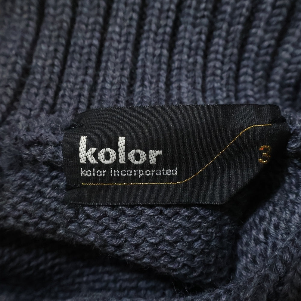 kolor(カラー) 21AW DOCKING KNIT ドッキングデザイン ウールニット セーター グレー 21WCM‐N01301