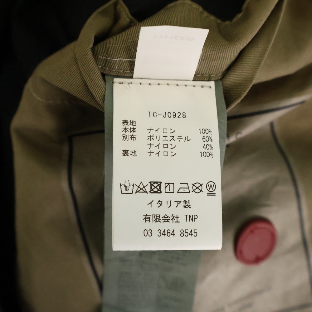 Ten C(テンシー) MIDLAYER NYLON BOMBER ガーメントダイ ナイロン タクテル コンボ フライト ボンバージャケット ブラック 21CTCUC01175