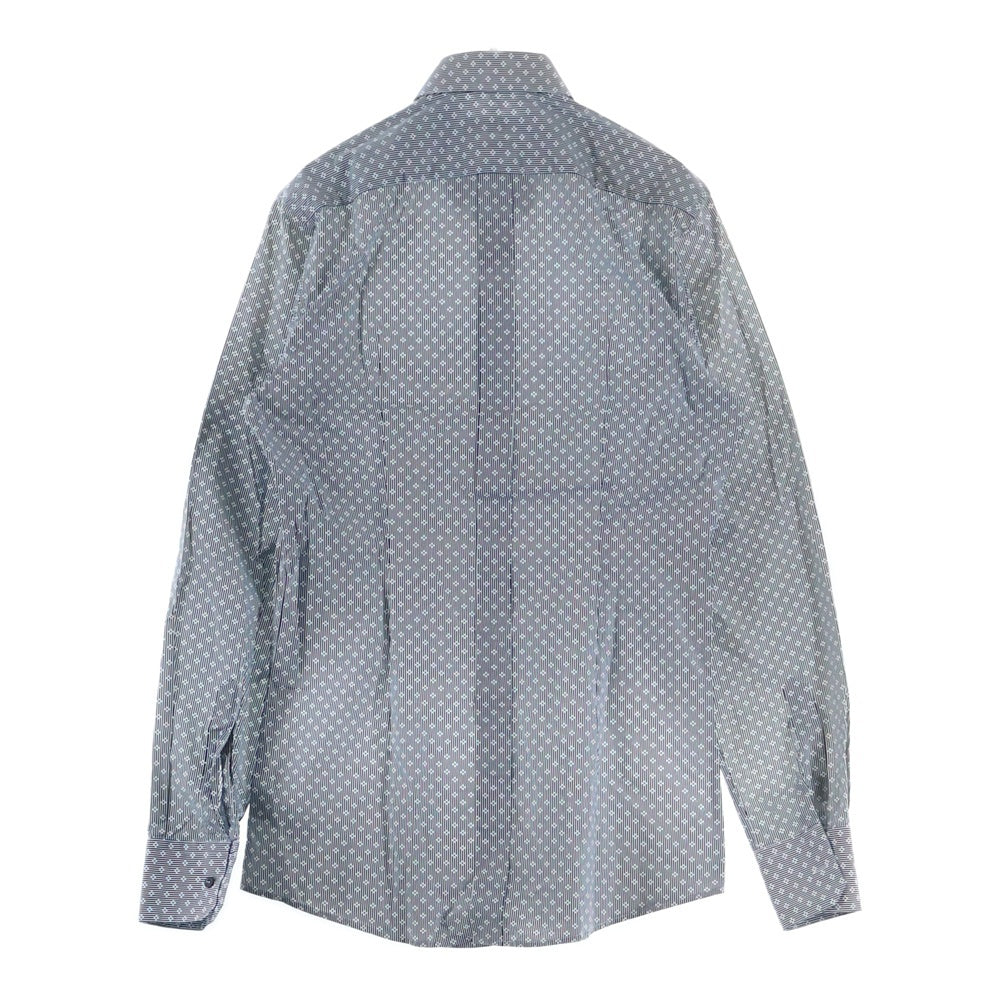 DOLCE & GABBANA(ドルチェアンドガッバーナ) GOLDライン 総柄 長袖ボタンダウンシャツ ホワイト/ブラック G5EB3T FS52F