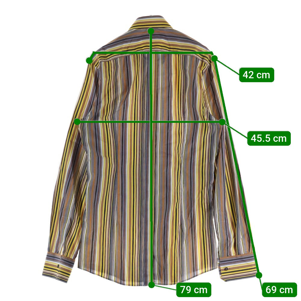 DOLCE & GABBANA(ドルチェアンドガッバーナ) GOLDライン ストライプ柄 長袖ドレスシャツ マルチカラーG5DY4T FR5VM