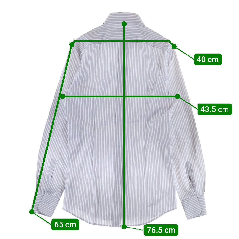 DOLCE & GABBANA(ドルチェアンドガッバーナ) GOLDライン ストライプ柄 長袖ドレスシャツ グレー/ホワイト