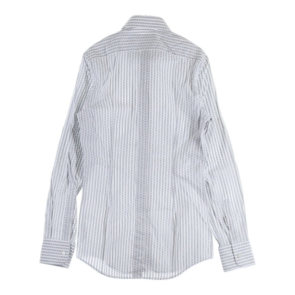 DOLCE & GABBANA(ドルチェアンドガッバーナ) GOLDライン 総柄 長袖ドレスシャツ グレー/ホワイト G5CJ5T FJ5D9