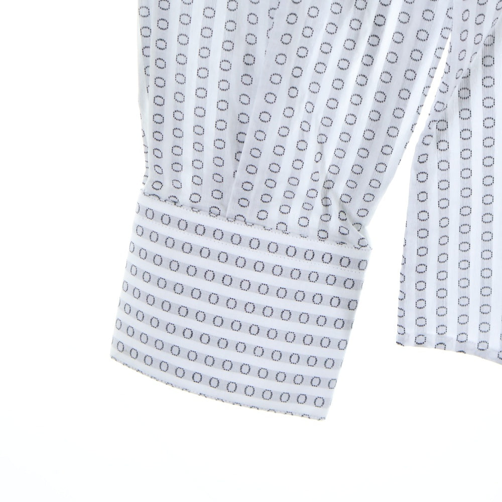 DOLCE & GABBANA(ドルチェアンドガッバーナ) GOLDライン 総柄 長袖ドレスシャツ グレー/ホワイト G5CJ5T FJ5D9