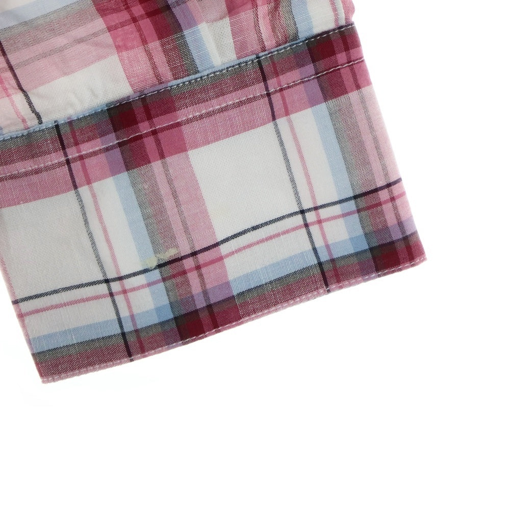 DOLCE & GABBANA(ドルチェアンドガッバーナ) GOLDライン チェック柄 長袖ボタンシャツ ピンク/ホワイト G5BE4T FQ5JG