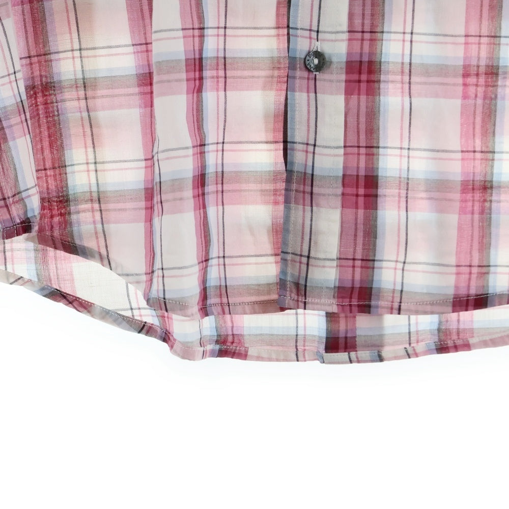 DOLCE & GABBANA(ドルチェアンドガッバーナ) GOLDライン チェック柄 長袖ボタンシャツ ピンク/ホワイト G5BE4T FQ5JG