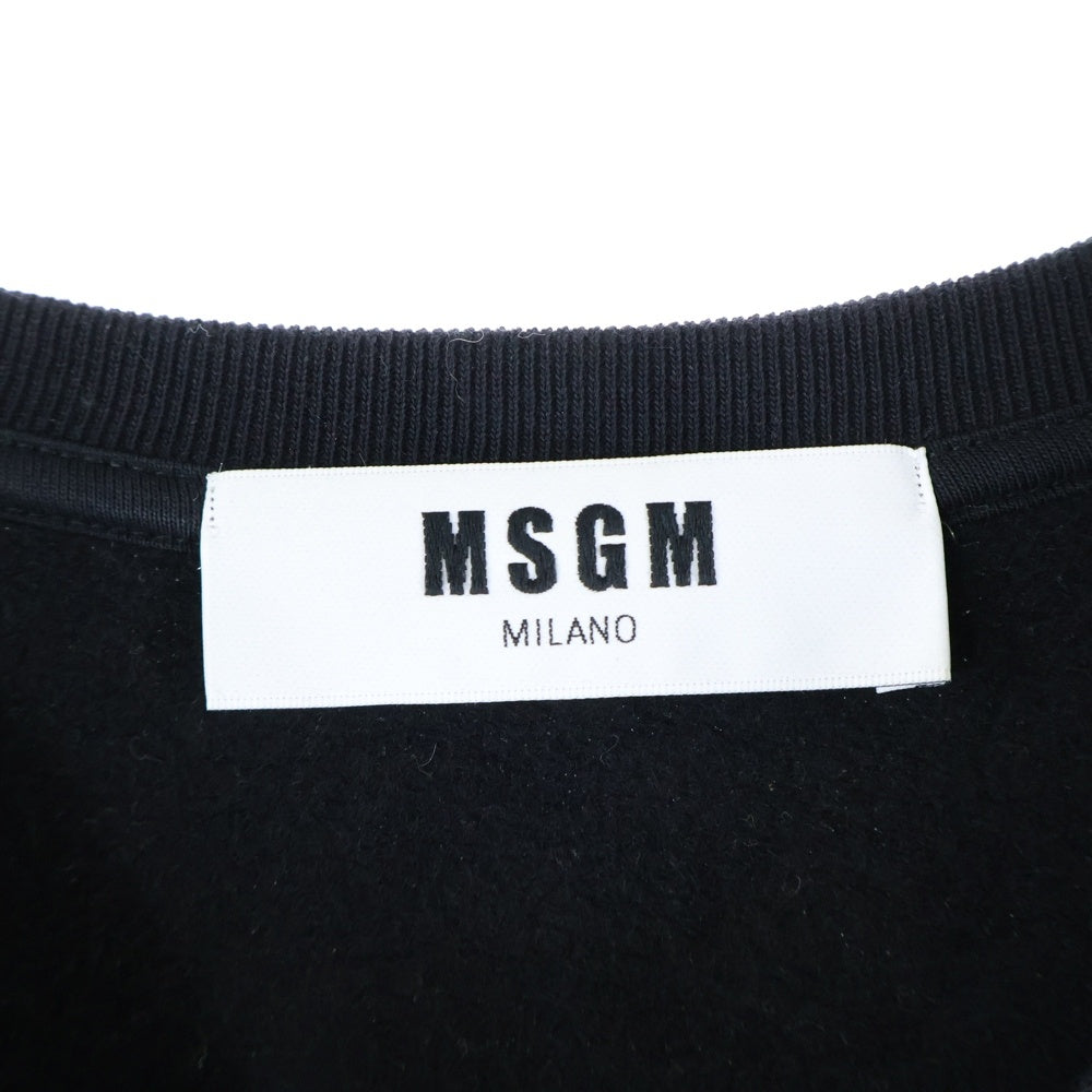 MSGM(エムエスジーエム) LOGO SWEAT フロントロゴプリント 長袖クルーネックスウェットトレーナー ブラック 2740MM104