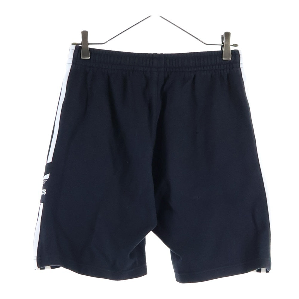 adidas(アディダス) サイドロゴデザイン サイドライン マルチポケット ドローストリング ハーフパンツ ブラック FM9878
