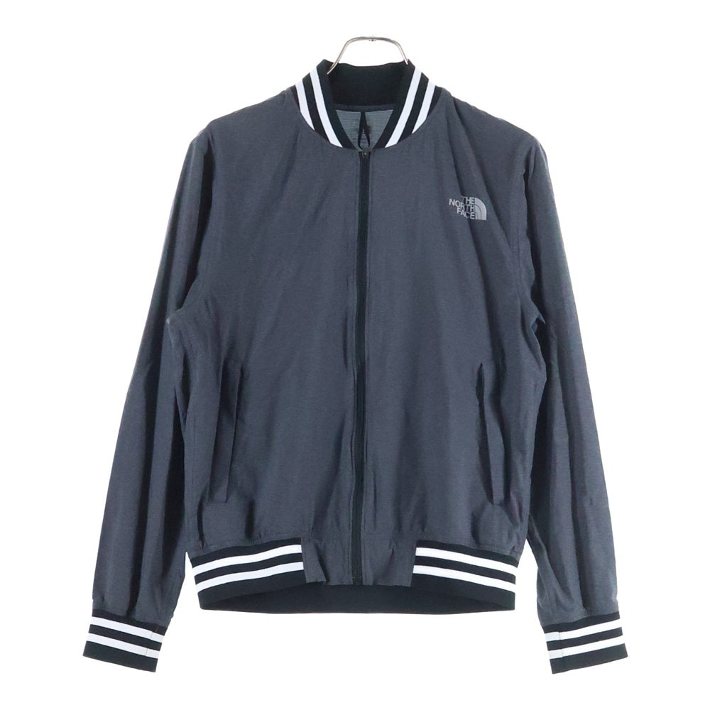 THE NORTH FACE(ザノースフェイス) 胸ロゴデザイン ボーダー切り替え ダブルポケット ジップアップ ナイロンジャケット レディース グレー NP21870S