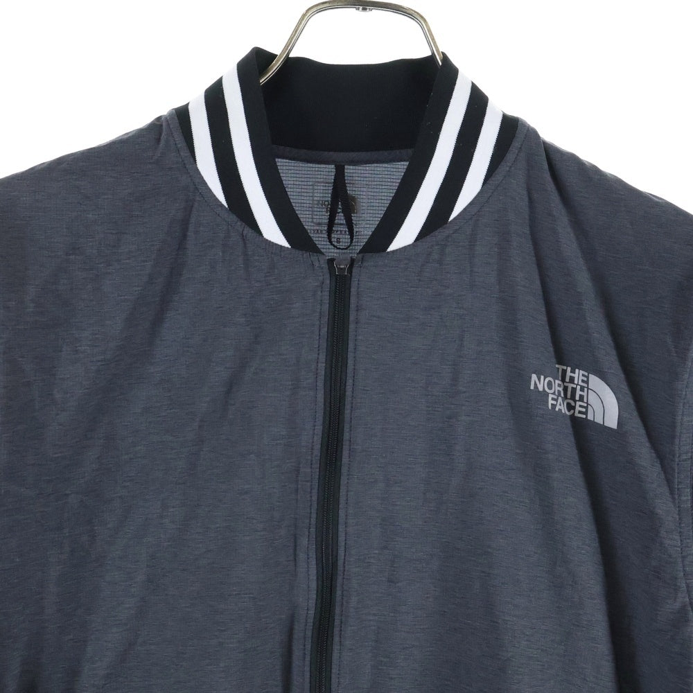 THE NORTH FACE(ザノースフェイス) 胸ロゴデザイン ボーダー切り替え ダブルポケット ジップアップ ナイロンジャケット レディース グレー NP21870S
