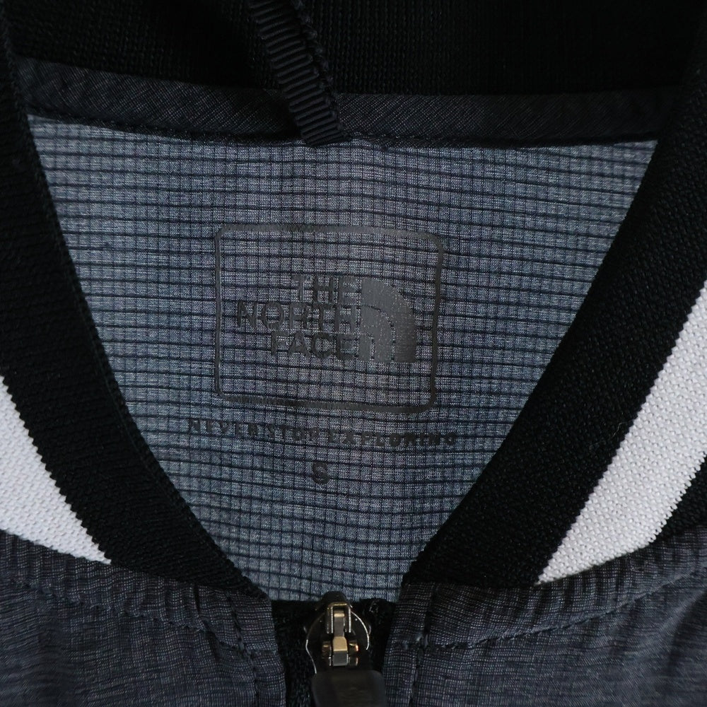 THE NORTH FACE(ザノースフェイス) 胸ロゴデザイン ボーダー切り替え ダブルポケット ジップアップ ナイロンジャケット レディース グレー NP21870S