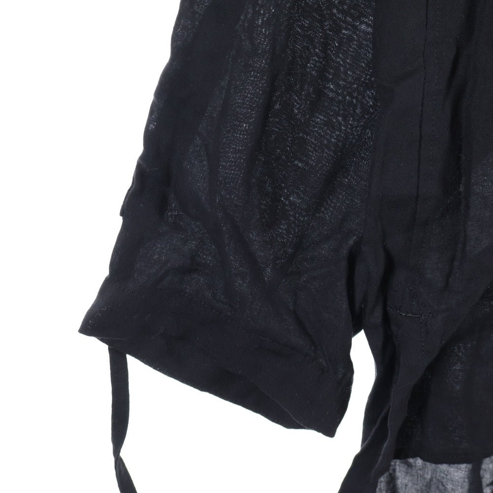 s'yte(サイト) セルロース ドローストリング長袖シャツ ブラック UU-B01-214