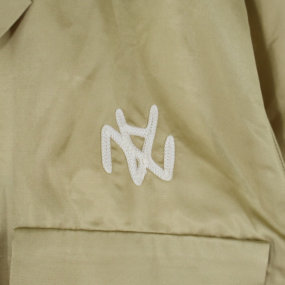 A BATHING APE(アベイシングエイプ) 10AW ×NEIGHBORHOOD ネイバーフッド バック刺繍 半袖オープンカラー ボーリングシャツ ゴールド