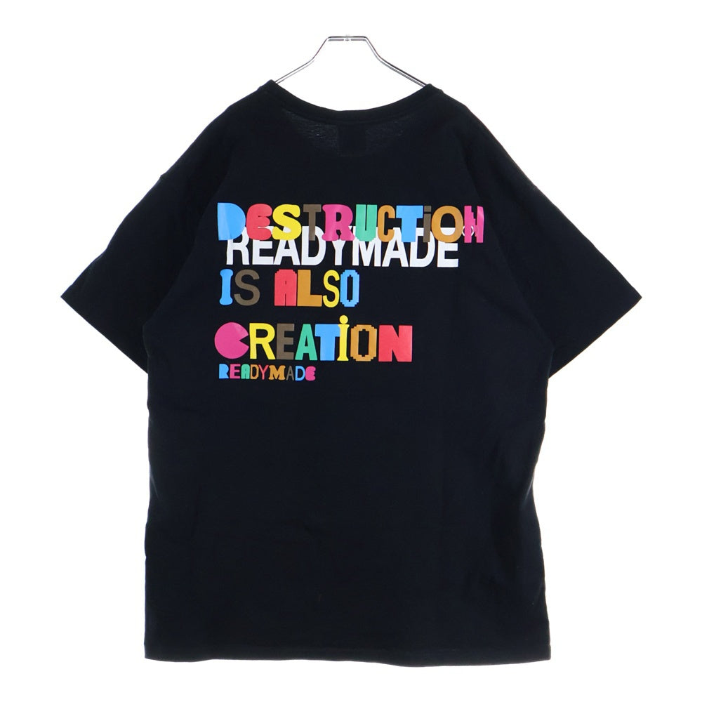 READY MADE(レディメイド) 21SS COLLAPSED FACE T-SHIRT フェイスプリント クルーネック 半袖Tシャツ カットソー ブラック RE-CO-BK-00-00-143