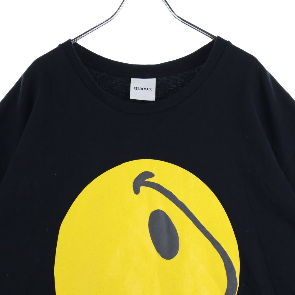 READY MADE(レディメイド) 21SS COLLAPSED FACE T-SHIRT フェイスプリント クルーネック 半袖Tシャツ カットソー ブラック RE-CO-BK-00-00-143