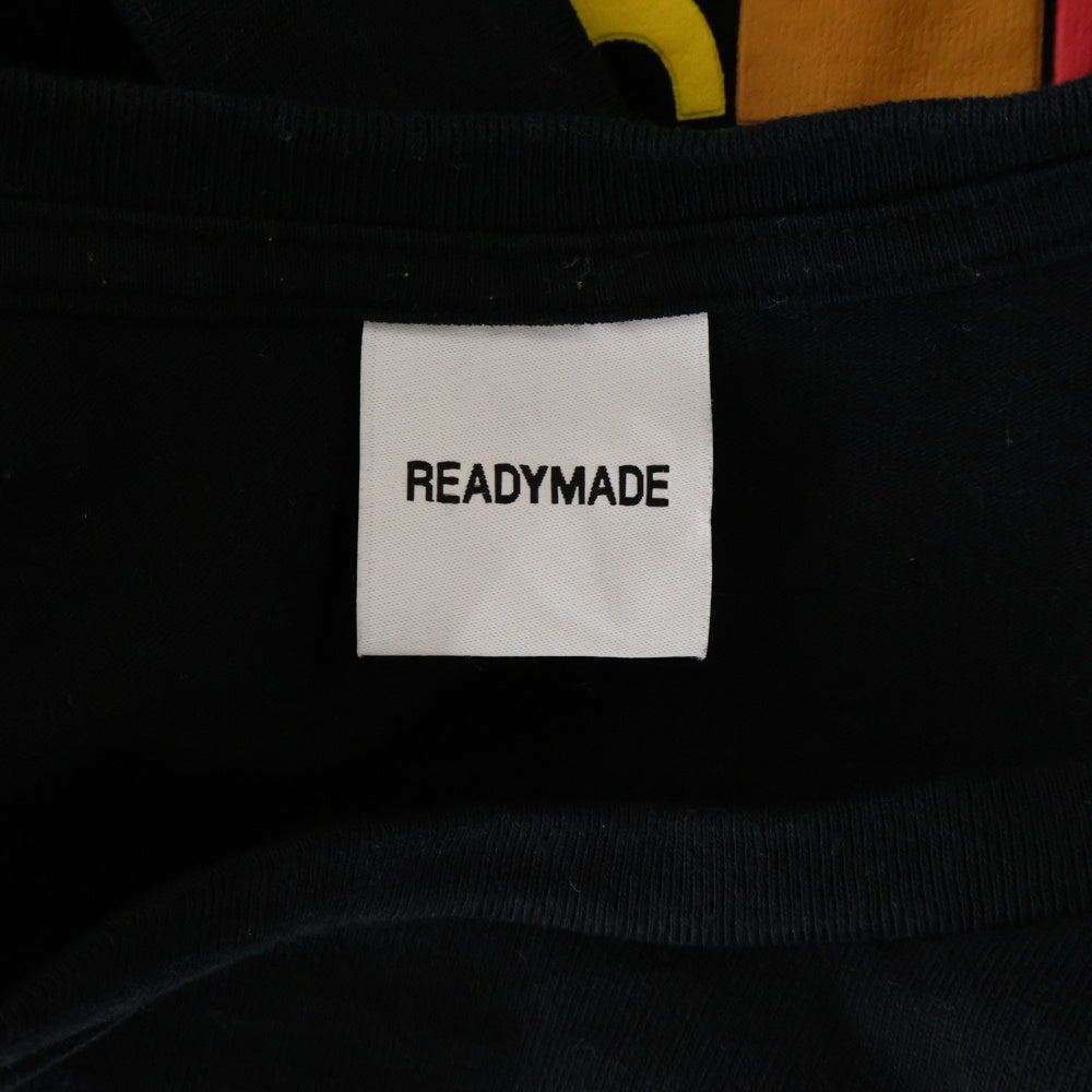 READY MADE(レディメイド) 21SS COLLAPSED FACE T-SHIRT フェイスプリント クルーネック 半袖Tシャツ カットソー ブラック RE-CO-BK-00-00-143