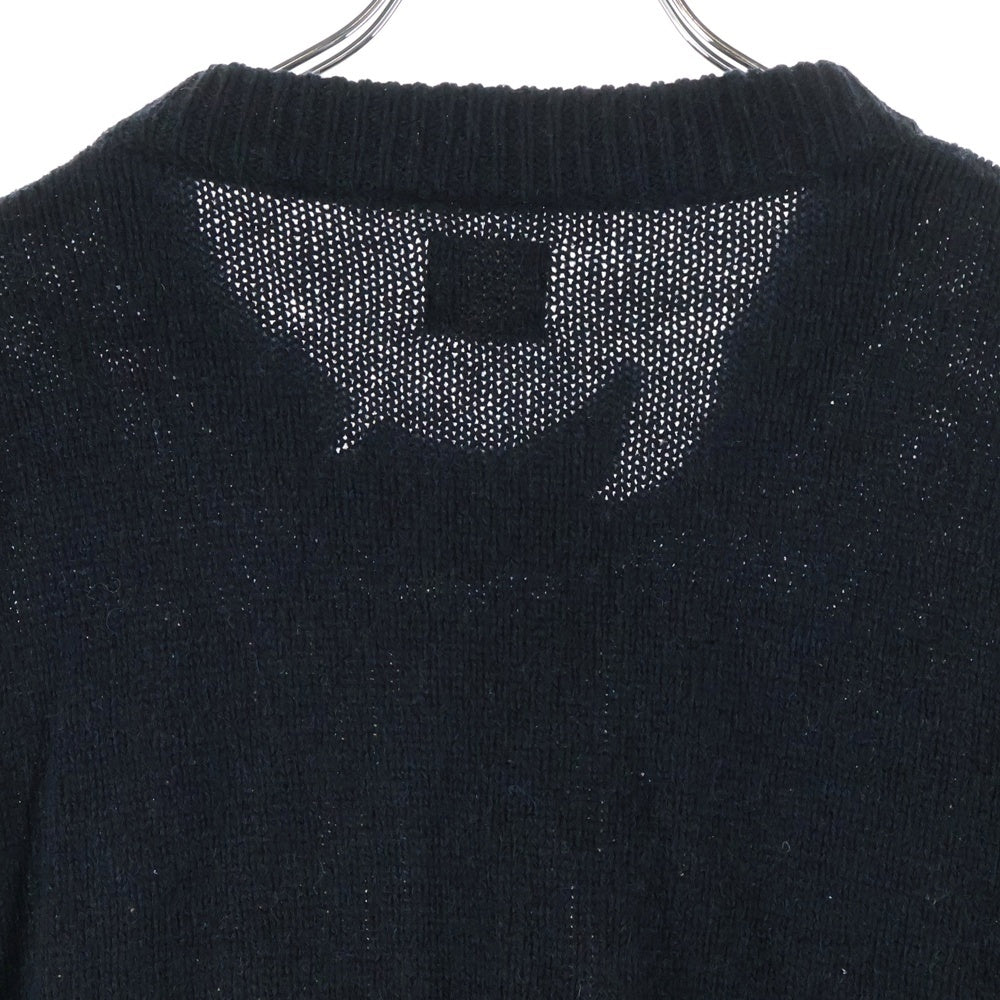 SAINT MICHAEL(セントマイケル) 21AW WOOL SWTER SIN ダメージ加工 ウールニットセーター ニットウェア ブラック SM-A21-0000-039