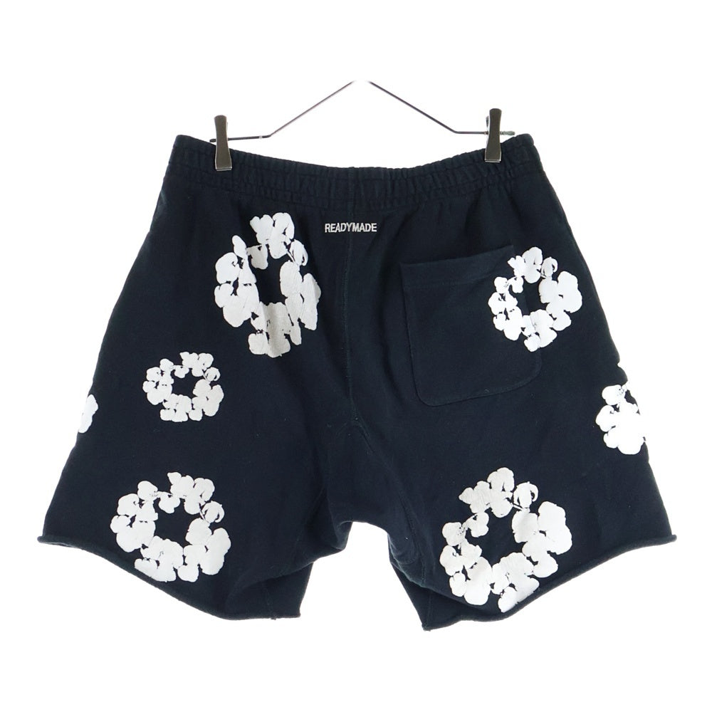 READY MADE(レディメイド) ×DENIM TEARS COTTON WREATH SWEAT SHORTS デニムティアーズ コットン リース スウェットショーツ ハーフパンツ ブラック RE-DT-BK-00-00-17