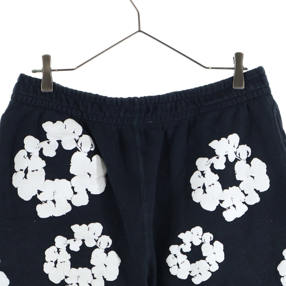 READY MADE(レディメイド) ×DENIM TEARS COTTON WREATH SWEAT SHORTS デニムティアーズ コットン リース スウェットショーツ ハーフパンツ ブラック RE-DT-BK-00-00-17