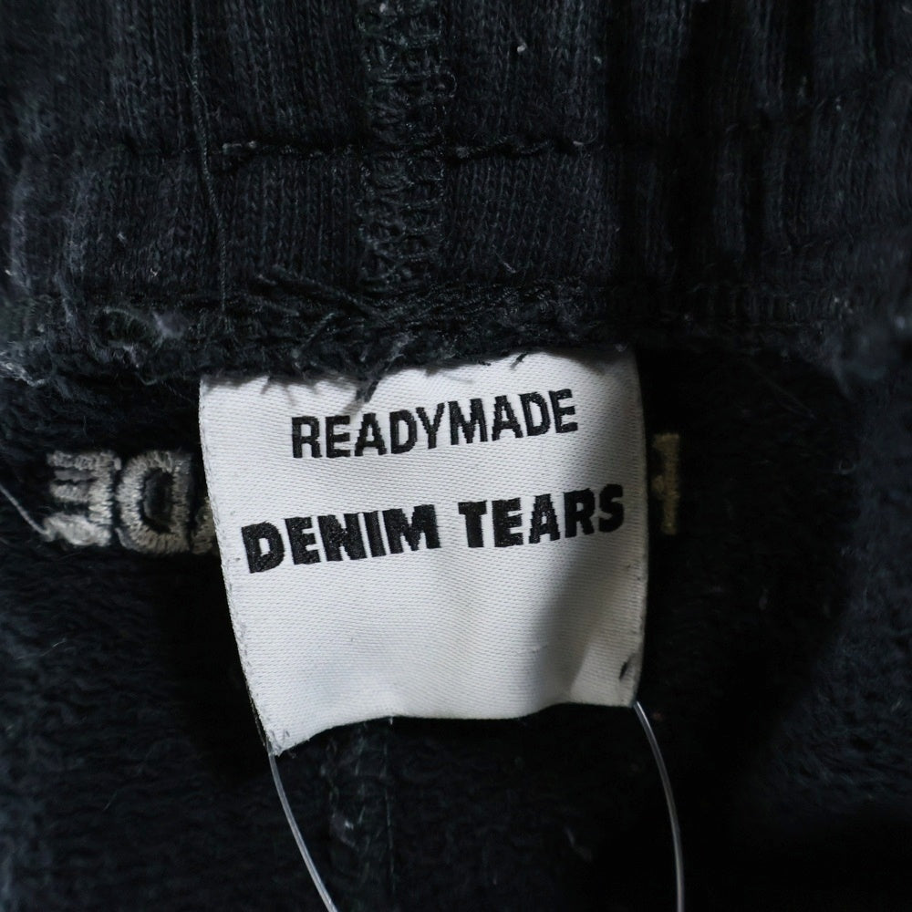 READY MADE(レディメイド) ×DENIM TEARS COTTON WREATH SWEAT SHORTS デニムティアーズ コットン リース スウェットショーツ ハーフパンツ ブラック RE-DT-BK-00-00-17