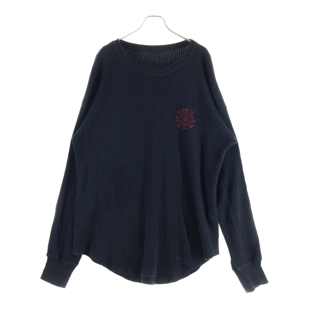 cvtvlist(カタリスト) CTLS ロゴ刺繍 サーマル 長袖Tシャツ カットソー ブラック 2001010303