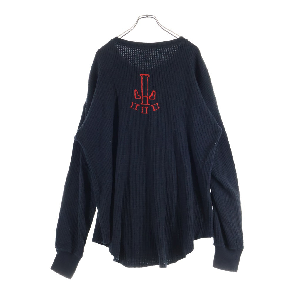 cvtvlist(カタリスト) CTLS ロゴ刺繍 サーマル 長袖Tシャツ カットソー ブラック 2001010303