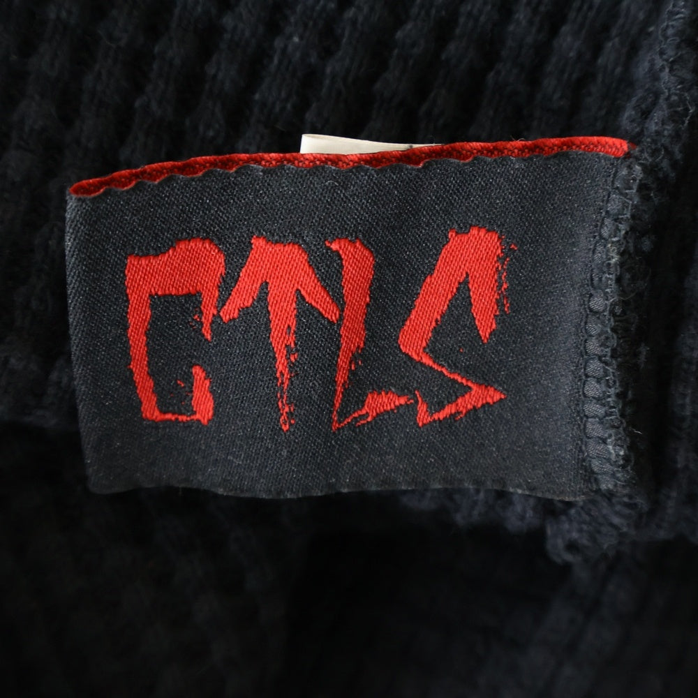 cvtvlist(カタリスト) CTLS ロゴ刺繍 サーマル 長袖Tシャツ カットソー ブラック 2001010303