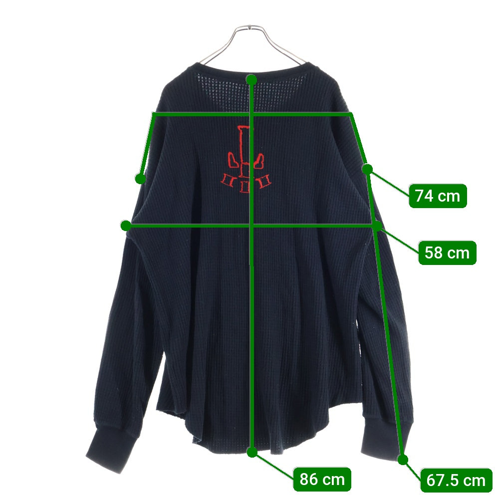 cvtvlist(カタリスト) CTLS ロゴ刺繍 サーマル 長袖Tシャツ カットソー ブラック 2001010303