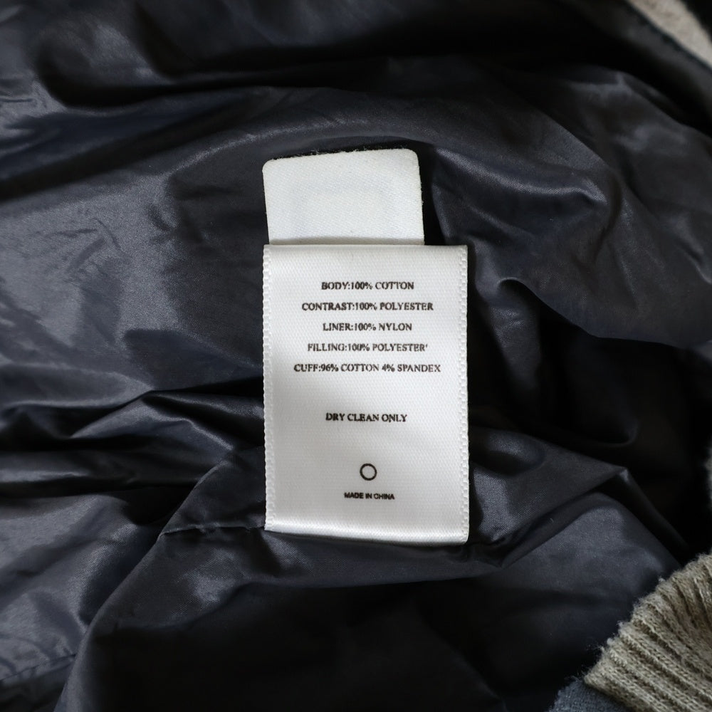 STAMPD(スタンプド) 異素材切替 センターロゴプリント スウェット プルオーバーパーカー グレー