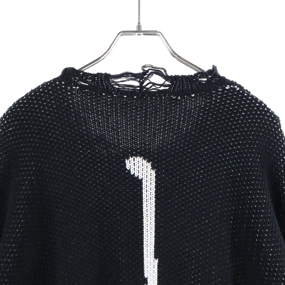 cvtvlist(カタリスト) ダメージ加工 バックモチーフ コットンニット セーター ブラック 2201010202