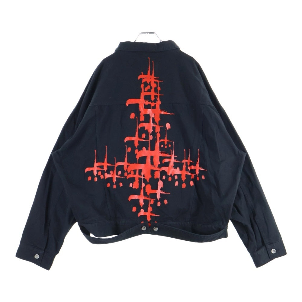 cvtvlist(カタリスト) TWILL TRUCKER JACKET 両面プリント コットンツイル トラッカージャケット ブラック 2201010101