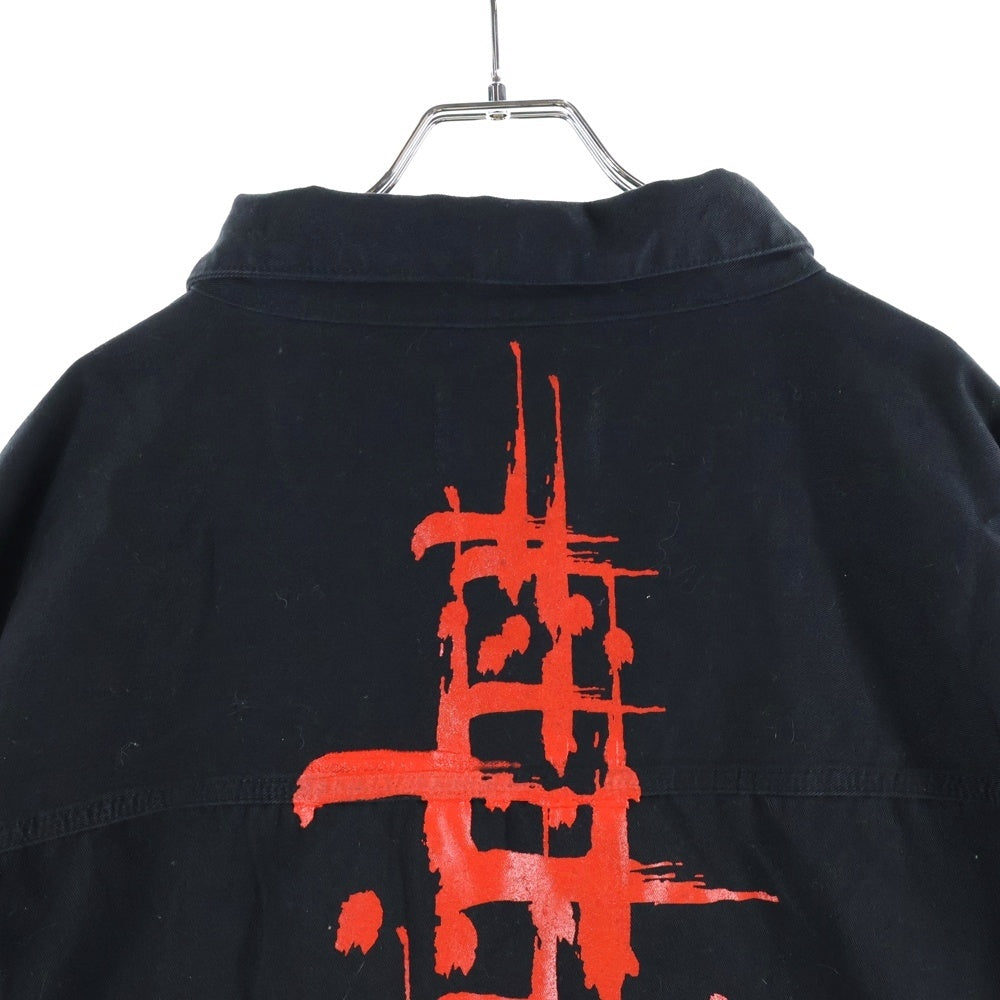 cvtvlist(カタリスト) TWILL TRUCKER JACKET 両面プリント コットンツイル トラッカージャケット ブラック 2201010101