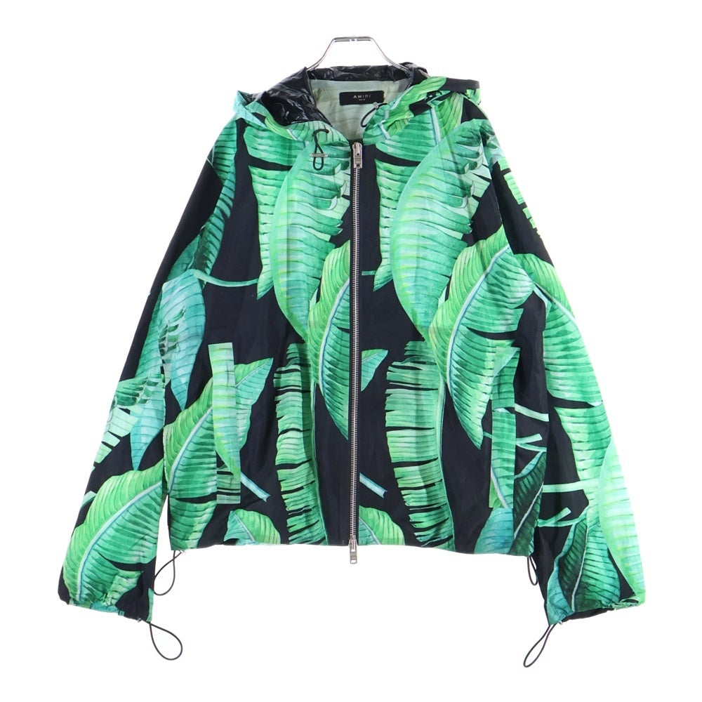 AMIRI(アミリ) BANANA LEAF HOODED JACKET バナナリーフプリント フーデッドジャケット グリーン/ブラック